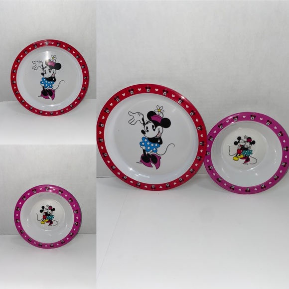 Minnie Mousse Set Melamine For 2 Pieces - Picture 1 of 6